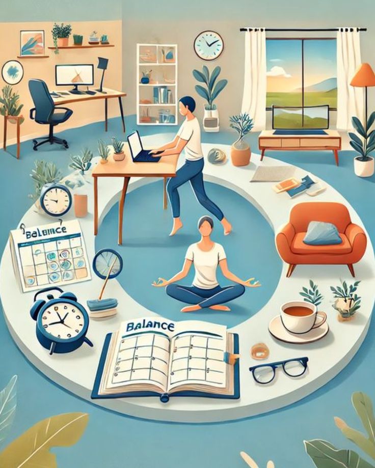 Visual metaphor illustrating balance between daily priorities and routines